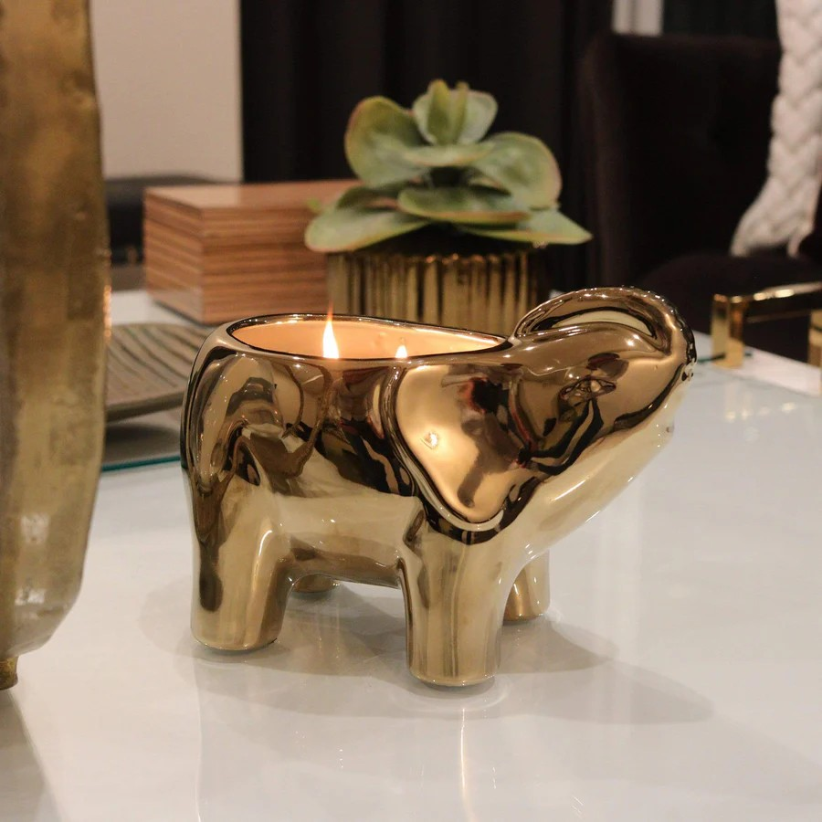 Gold Elephant Candle - Thumbnail 5
